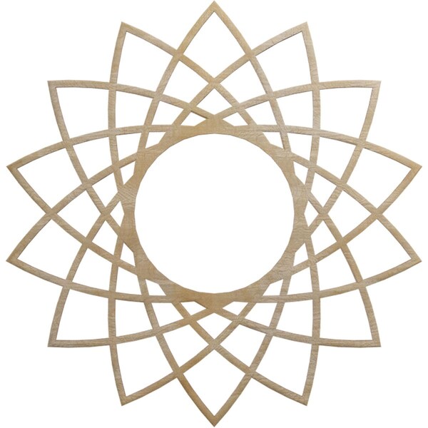 Ekena Millwork Eleanor Wood Fretwork Pierced Ceiling Medallion, Birch, 24"OD x 9 1/4"ID x 3/8"T CMWP24X24X0375EABI - main